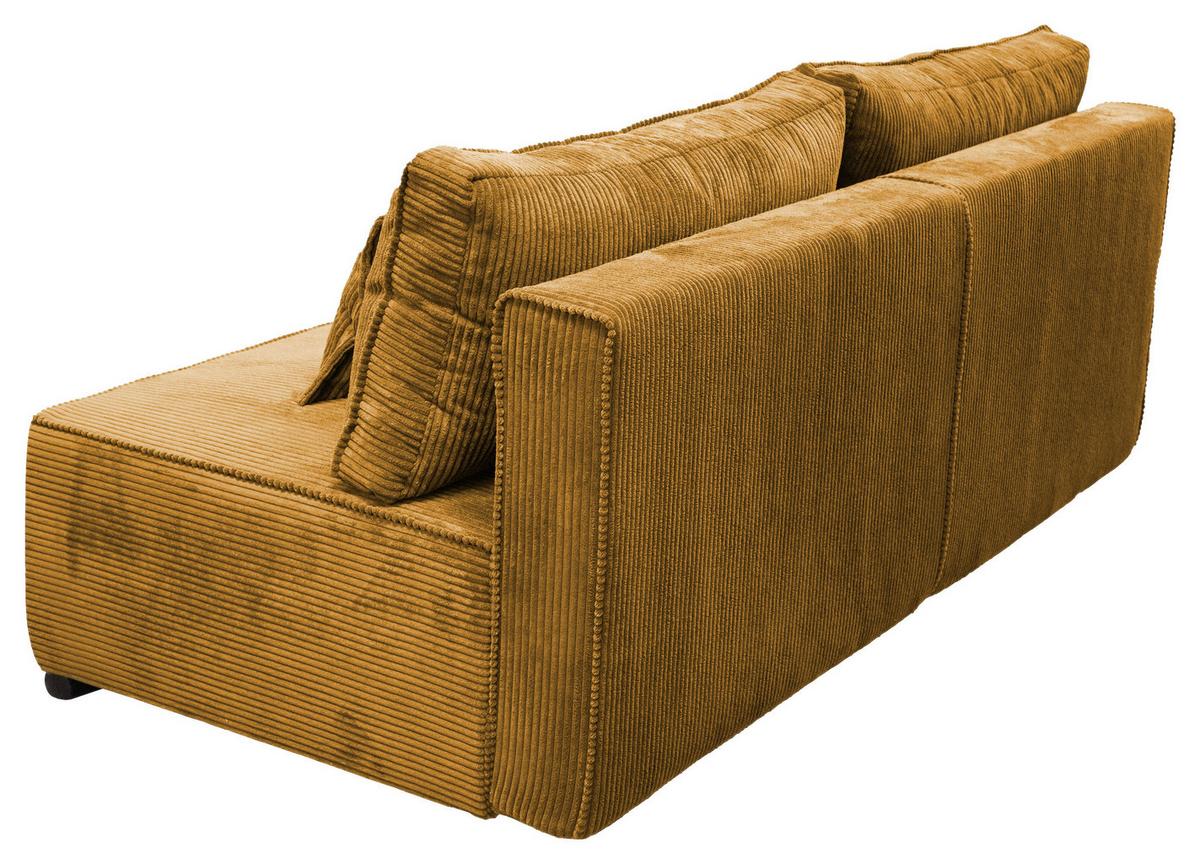 Schlafsofa Flow Gelb B: 202 cm - Gelb/Schwarz, Design, Textil (202/90/99cm) - MID.YOU
