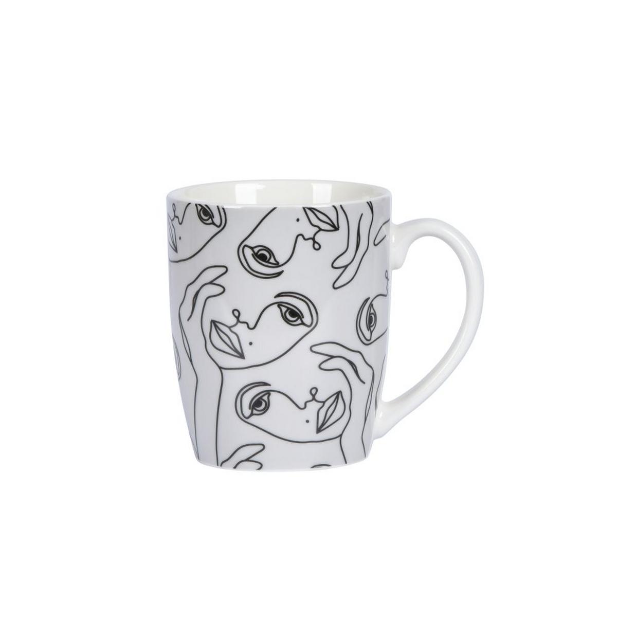 Kávésbögre Kb. 350ml - fekete/fehér, Modern, kerámia (8,3/10cm) - Luca Bessoni