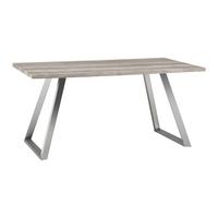 Jedálenský stôl MELANI 160 - farba ušľachtilej ocele/farba duba, Modern, kov/kompozitné drevo (160/90/76cm) - Bessagi Home