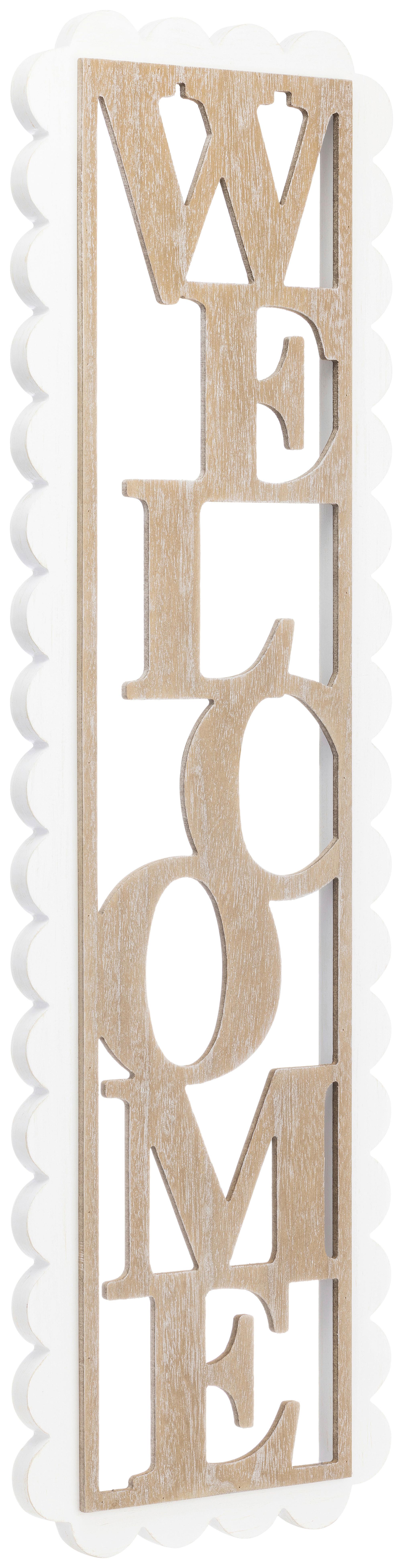 Wanddeko Anastasia - Naturfarben/Weiß, KONVENTIONELL, Holz/Holzwerkstoff (26/2,5/90cm) - Luca Bessoni