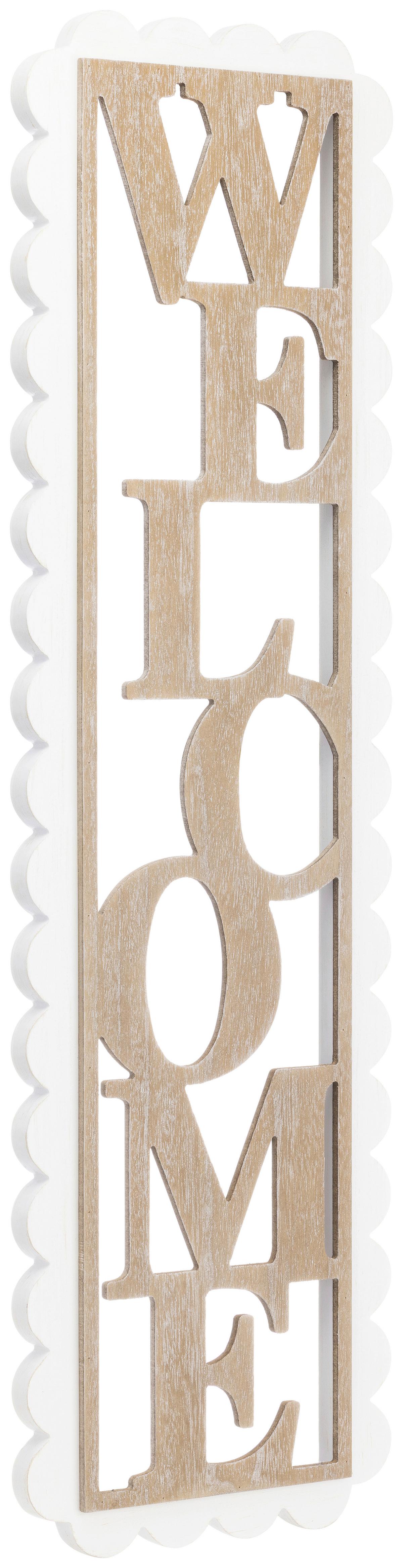 Wanddeko Anastasia - Naturfarben/Weiß, KONVENTIONELL, Holz/Holzwerkstoff (26/2,5/90cm) - Luca Bessoni