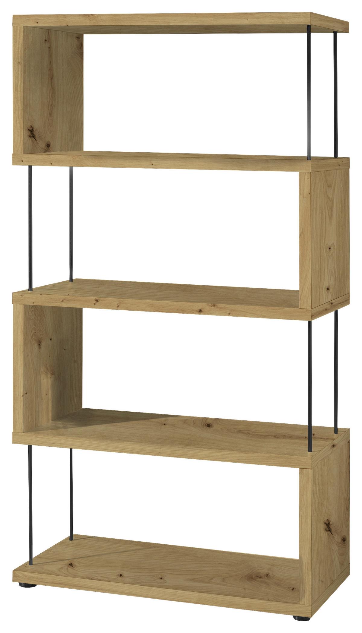 STOJACÍ REGÁL STICKS - barvy dubu/černá, Moderní, kompozitní dřevo/plast (66/126/33cm) - Mömax