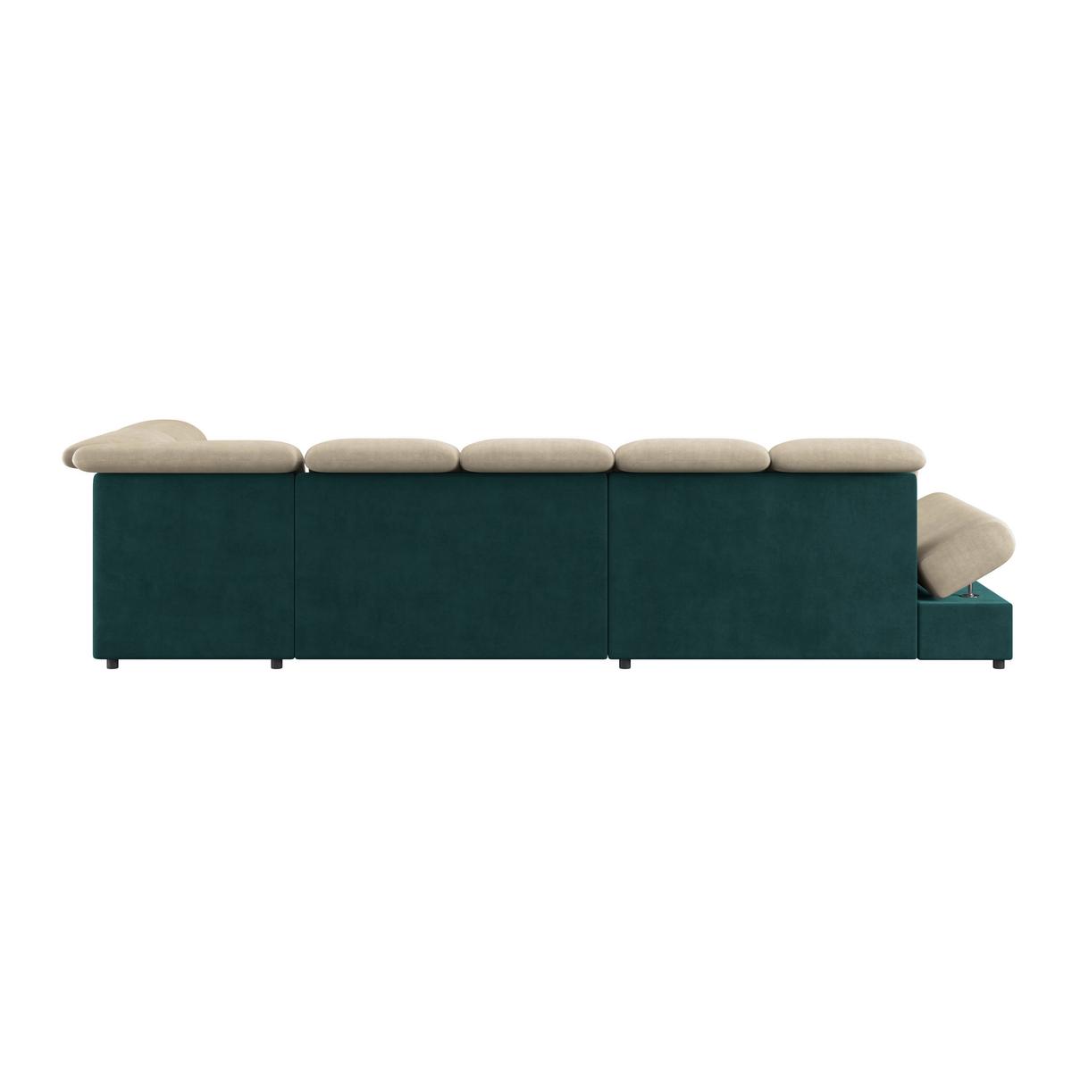 Wohnlandschaft Madera Cremefarben S: 358x212 cm - Türkis/Creme, KONVENTIONELL, Kunststoff/Textil (190/358/212cm)