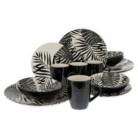 Kombiservice Keramik 4 Personen Geschirr Set - Schwarz/Weiß, Basics, Keramik - Creatable