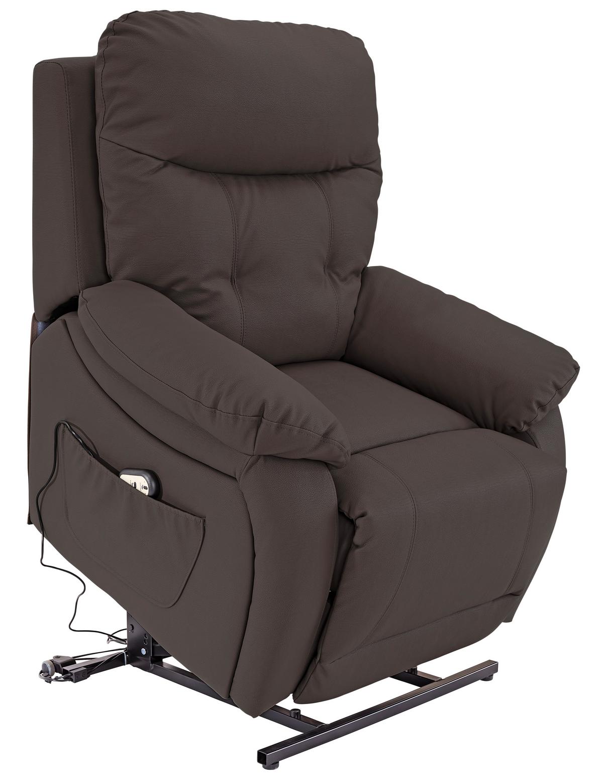 Fernsehsessel Elektrisch Mario Lederlook Braun - Schwarz/Braun, KONVENTIONELL, Kunststoff/Textil (89/107-79/94-165cm) - James Wood