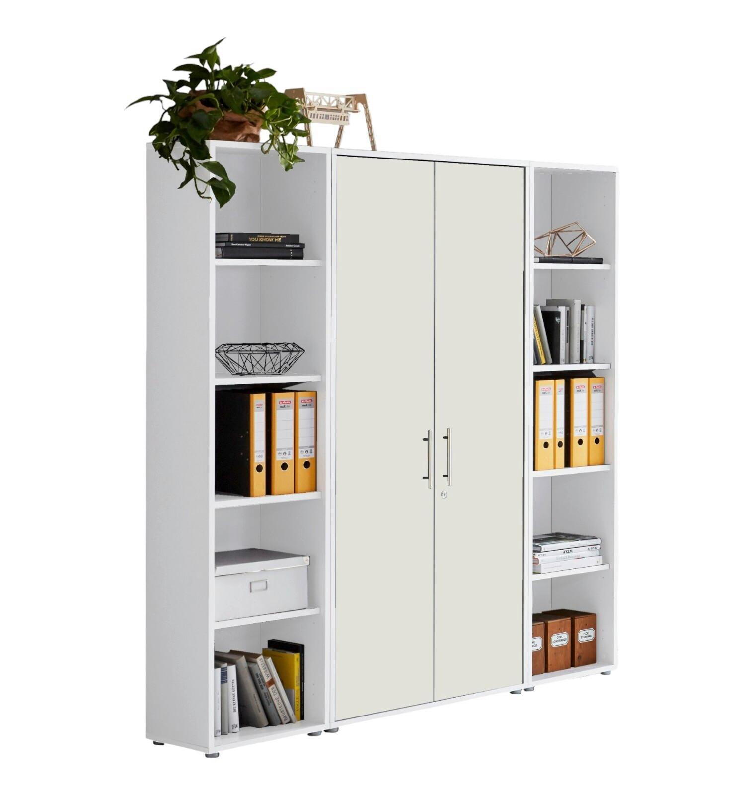 Office Edition B: 173 cm Weiß - Weiß, MODERN, Holzwerkstoff (173/186/33cm) - MID.YOU