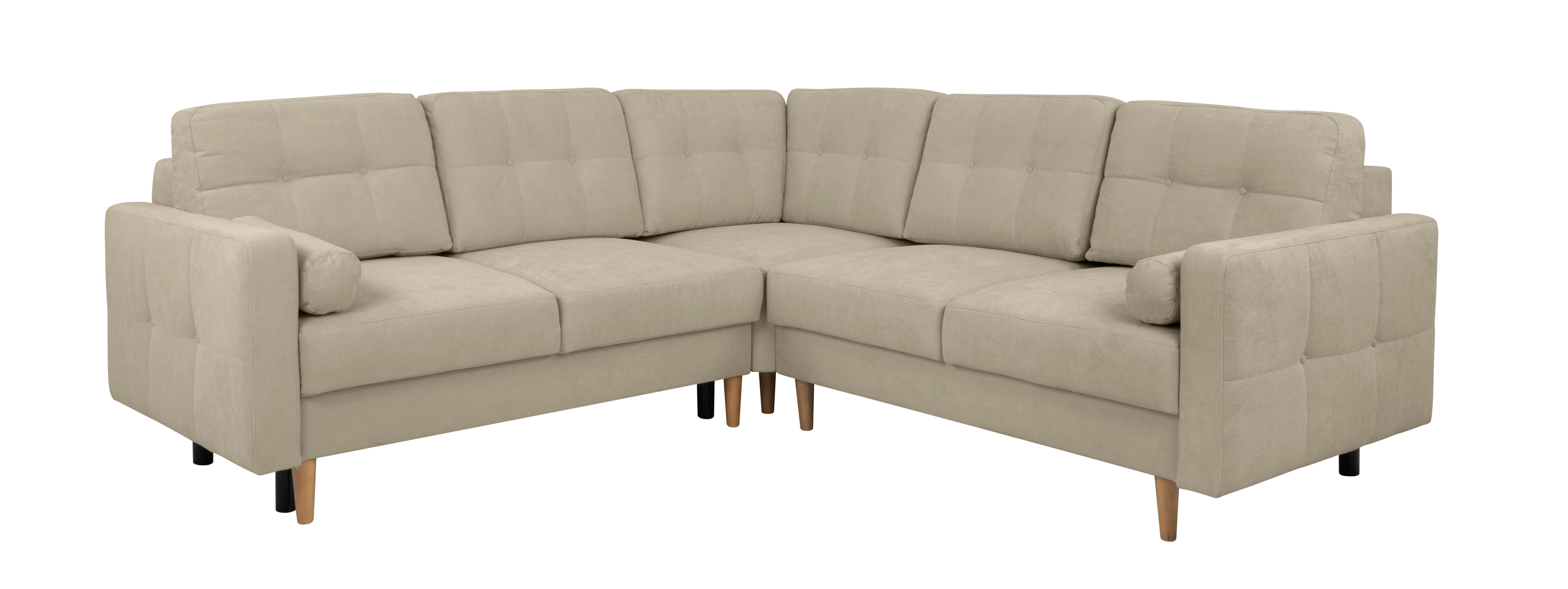 Ecksofa Noret, Taupe S: 242x242 Cm - Taupe/Buchefarben, Design, Textil (242/242cm) - MID.YOU