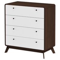 Kommode Cassie Weiß/Walnussfarben 80 cm - Walnussfarben/Weiß, Design, Holzwerkstoff (80/88/39cm) - MID.YOU