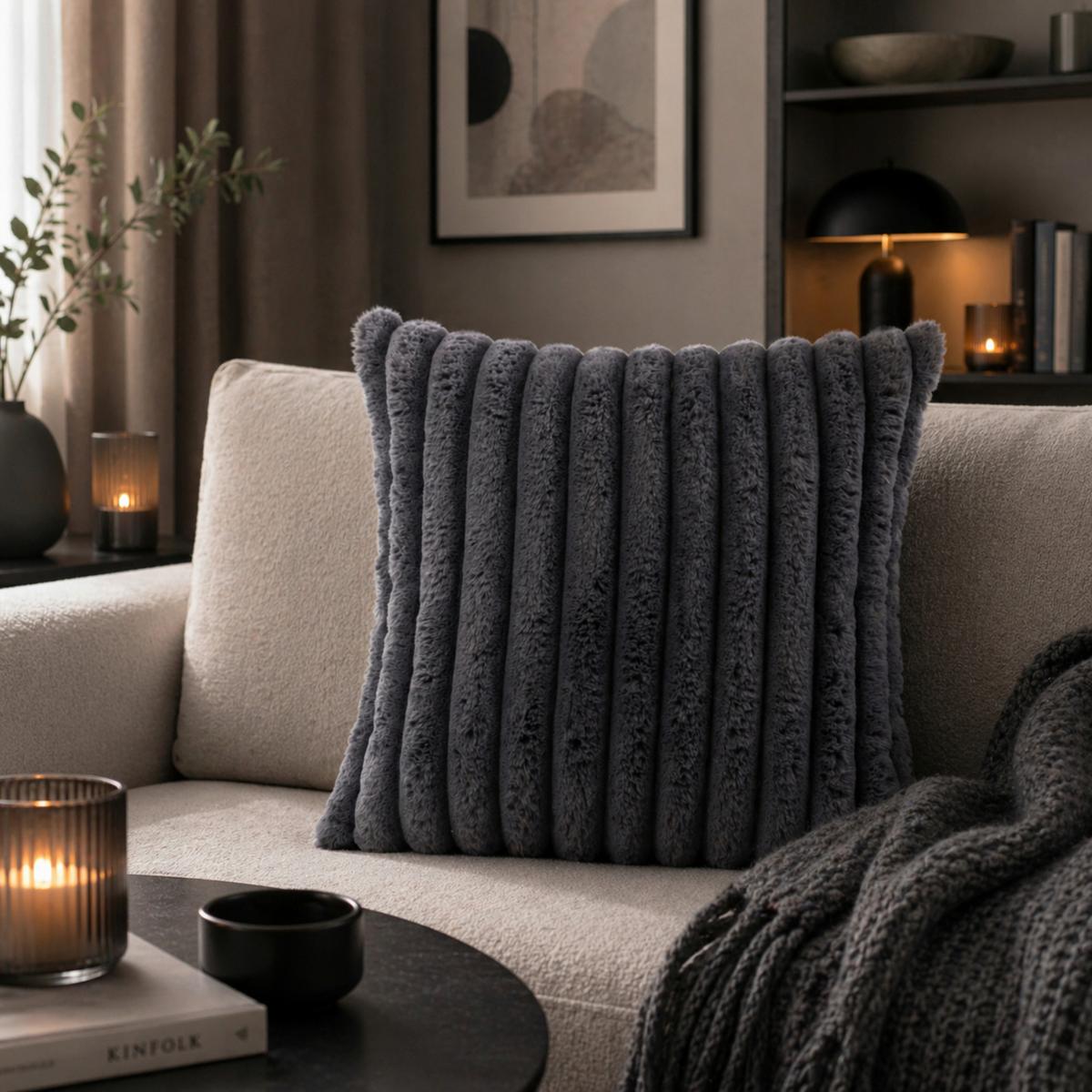 ZIERKISSEN WHITE ROCK - Grau, MODERN, Textil (45/45cm) - Luca Bessoni
