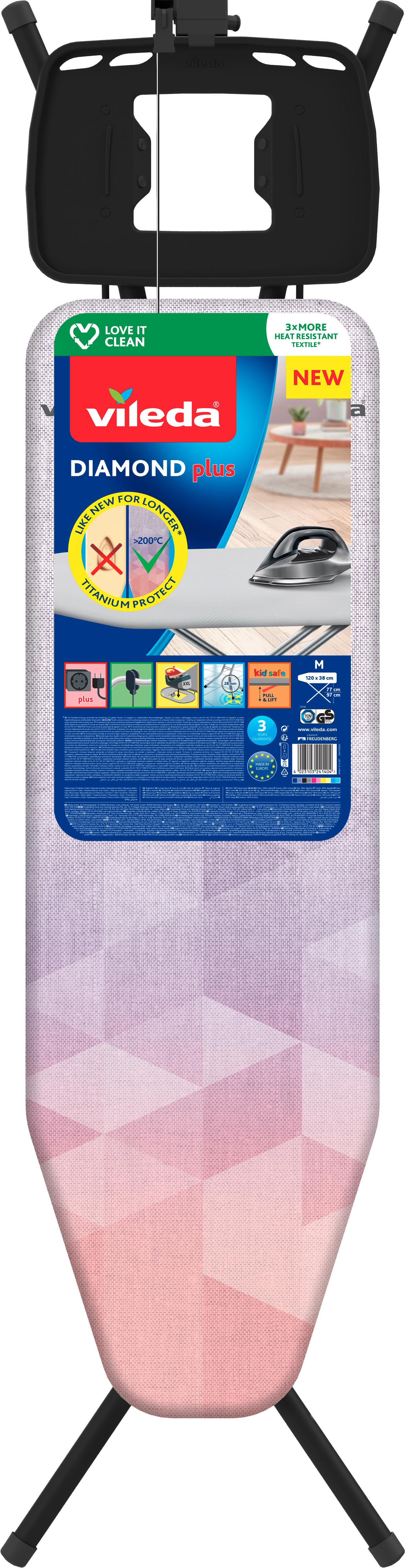 Žehliaca doska DIAMOND PLUS - viacfarebná, Basics, plast (44/169/6,5cm) - Vileda