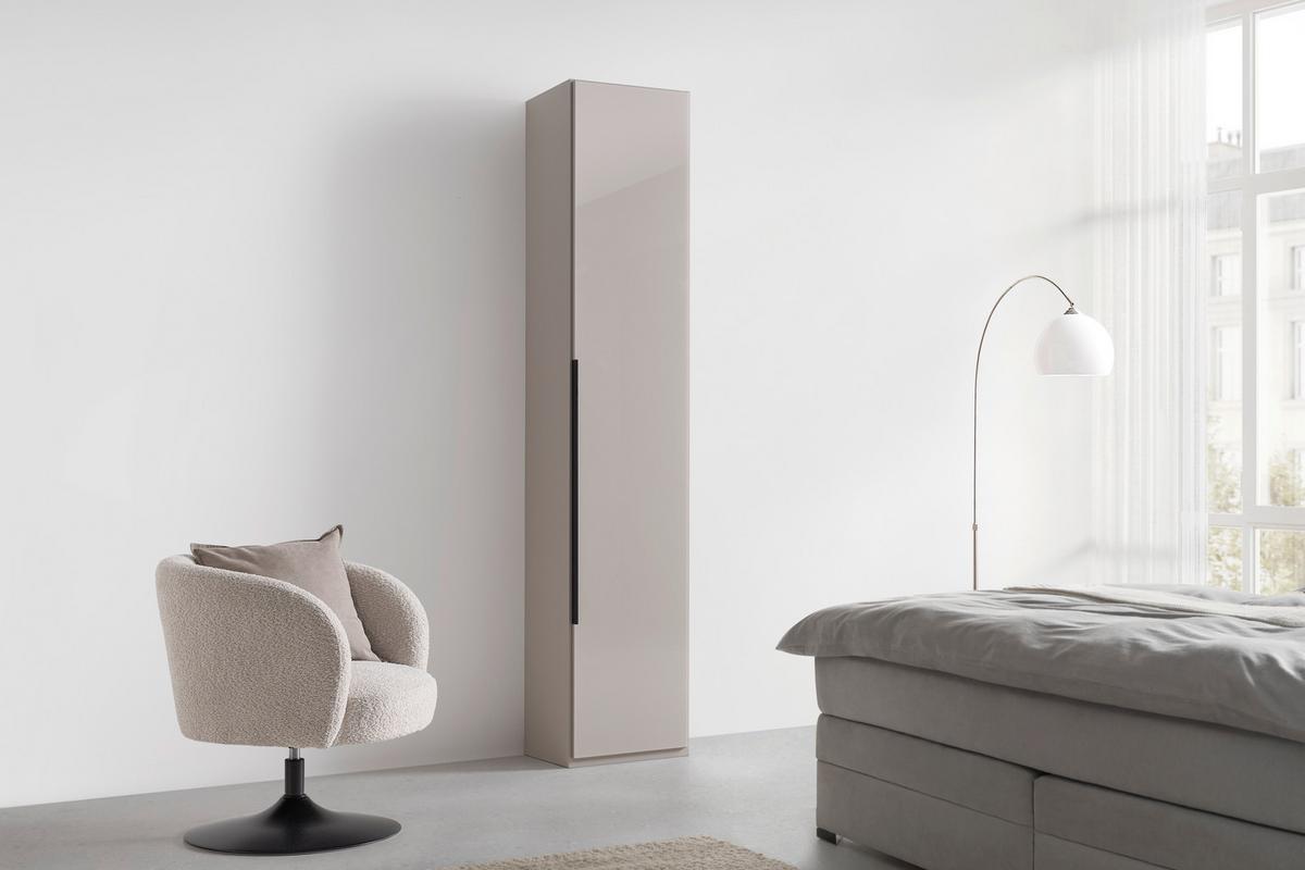 Šatníková skriňa NEW YORK - čierna/sivá, Konventionell, kov/kompozitné drevo (45/236/40cm) - Premium Living