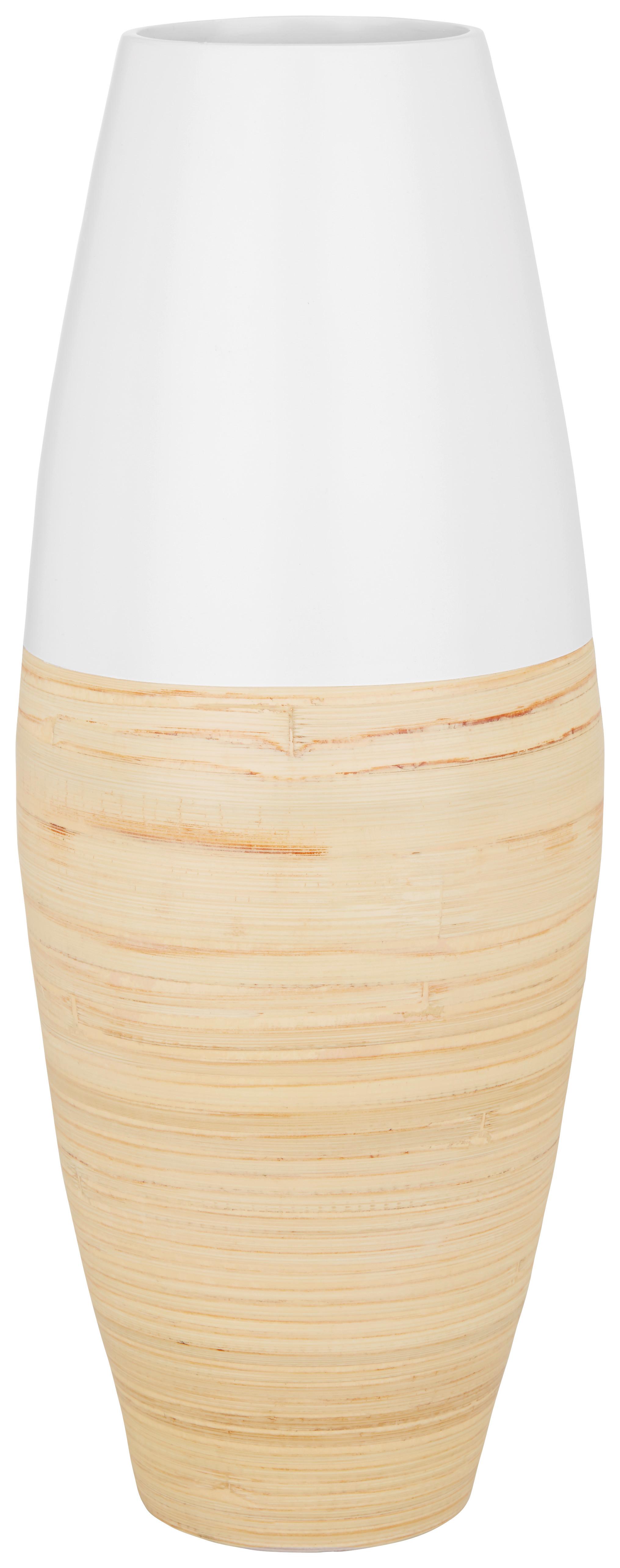 VÁZA NATURELLE - biela/prírodná farba, Lifestyle, drevo (19/50cm) - Zandiara