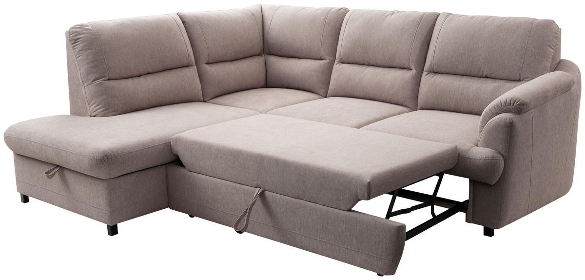 Ecksofa Gusto Greige S: 200x240 cm - Greige/Schwarz, Basics, Textil (200/240cm)