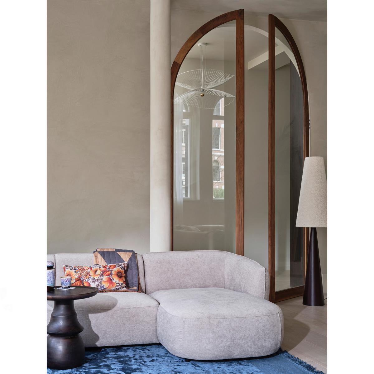 Ecksofa Polly Sandfarben U: 245x353x150cm - Sandfarben/Schwarz, Design, Textil (245/353/150cm) - Livetastic