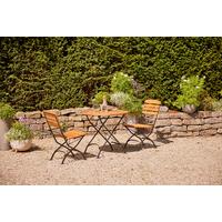Gartentisch Klappbar Robinienholz/Metall ⌀ 85 cm - Robinienfarben/Schwarz, KONVENTIONELL, Holz/Metall (85/85/78cm) - Siena Garden