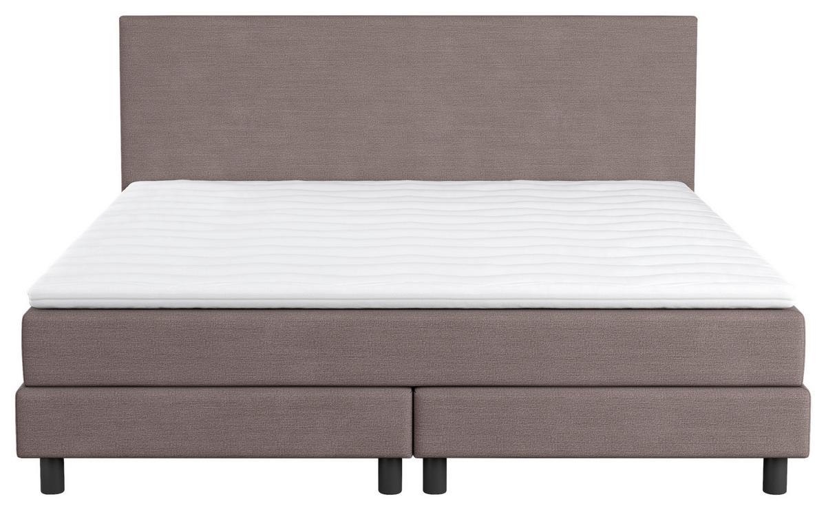 Boxbett mit Topper Andorra 140x200 cm Taupe - Taupe/Schwarz, MODERN, Holz/Holzwerkstoff (140/200cm) - MID.YOU