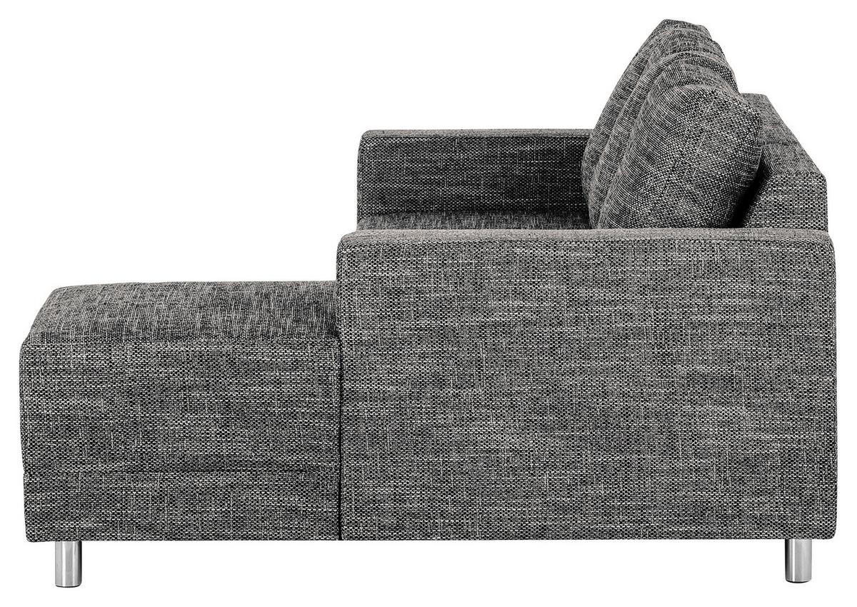 Ecksofa Grenwood Dunkelgrau S: 200x144 cm - Chromfarben/Dunkelgrau, Design, Textil (200/144cm) - MID.YOU