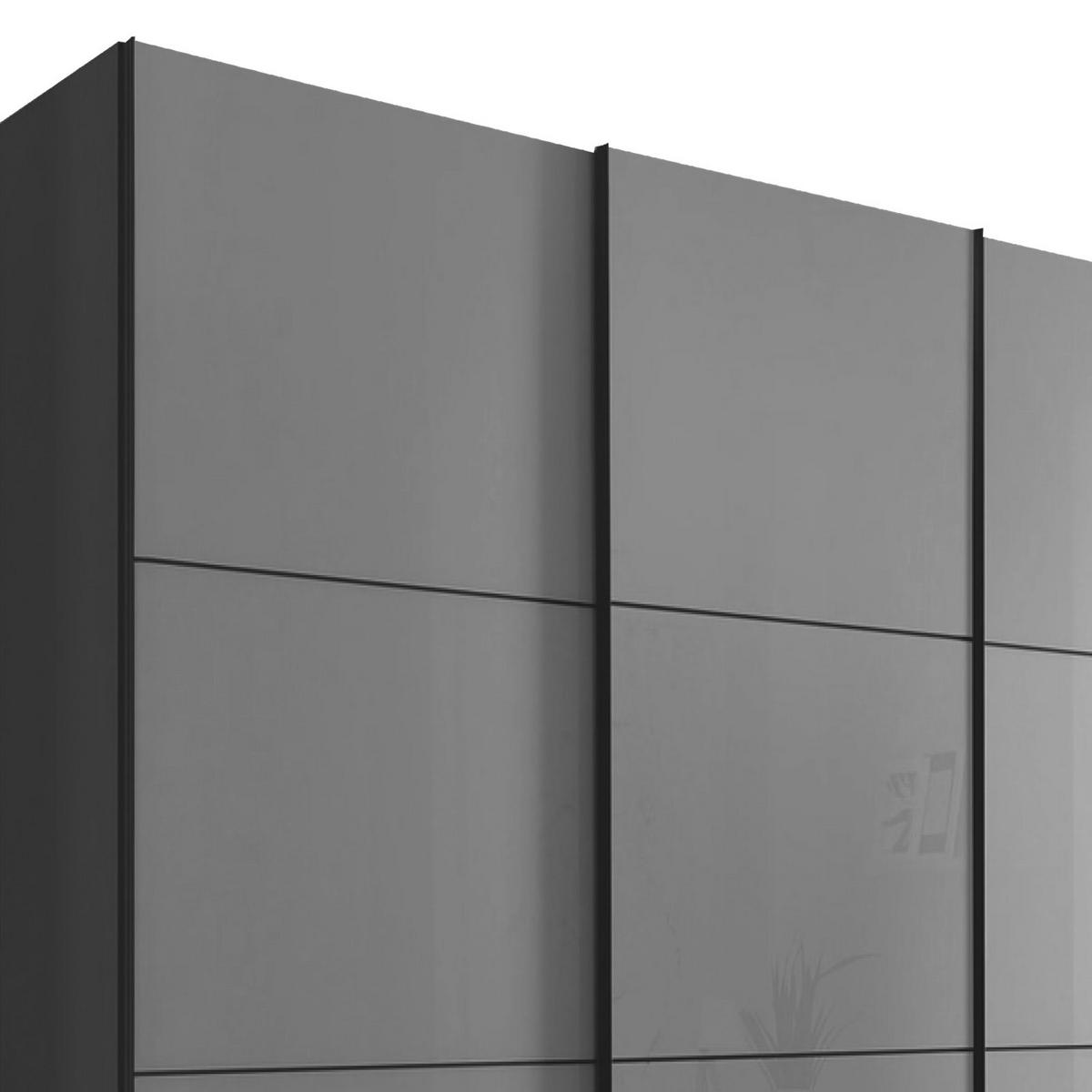 Schwebetürenschrank Glasfront 298 Cm Includo, Hellgrau - Dunkelgrau/Hellgrau, MODERN, Glas/Holzwerkstoff (298/222/68cm)