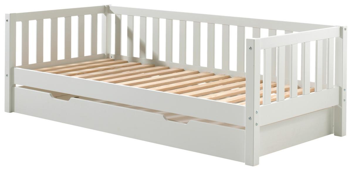 Ausziehbett Fritz Weiß Lackiert 90x200cm - Weiß, MODERN, Holz/Holzwerkstoff (90/200cm) - MID.YOU
