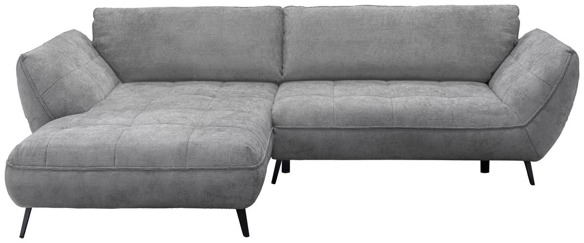 Ecksofa Samoa Grau S: 187x282 cm - Schwarz/Grau, Design, Textil (187/282cm) - Livetastic