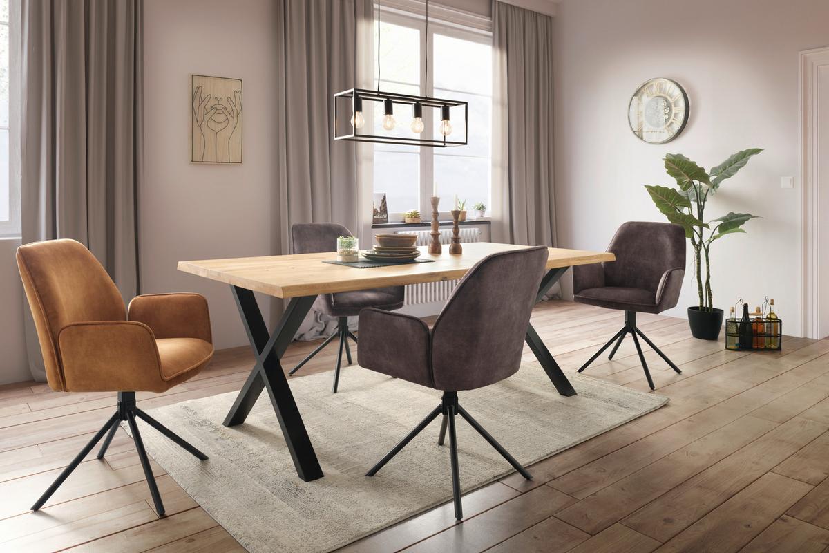 ŽIDLE S PODRUČKAMI OTTAWA - šedá/černá, Moderní, kov/textil (60/89/64cm) - Premium Living