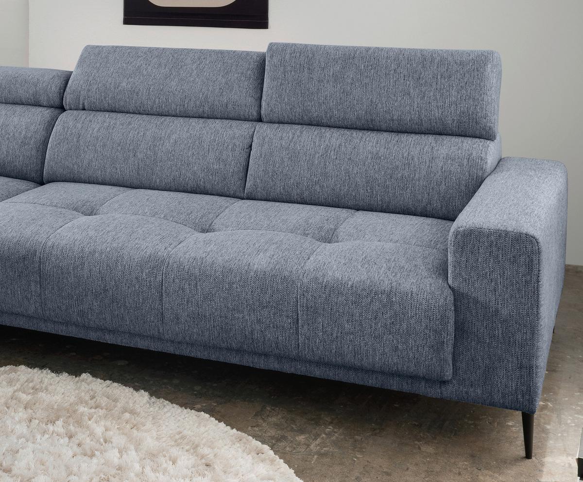 Ecksofa Intera, Hellblau S: 188x276 Cm - Schwarz/Hellblau, KONVENTIONELL, Textil (188/276cm) - Livetastic