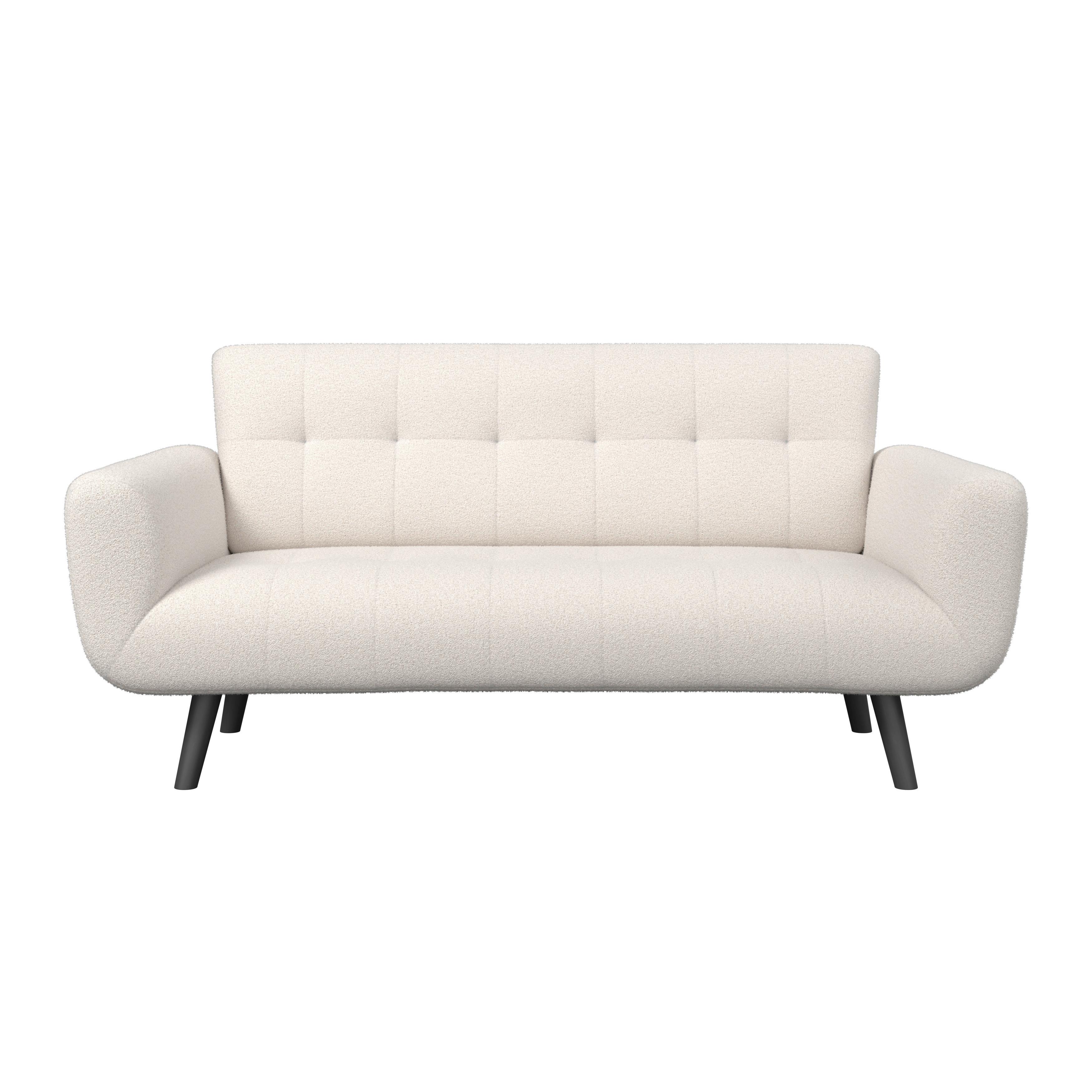 2-Sitzer-Sofa Stockholm Weiß, B: 183 cm - Schwarz/Weiß, MODERN, Holz/Textil (183/82/82cm)