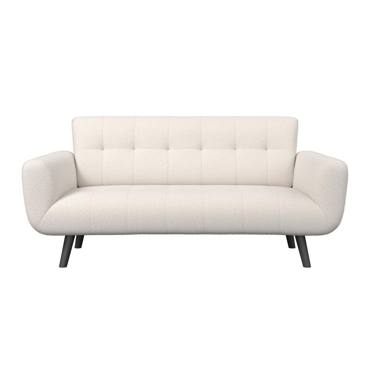 2-Sitzer-Sofa Stockholm Weiß, B: 183 cm - Schwarz/Weiß, MODERN, Holz/Textil (183/82/82cm)