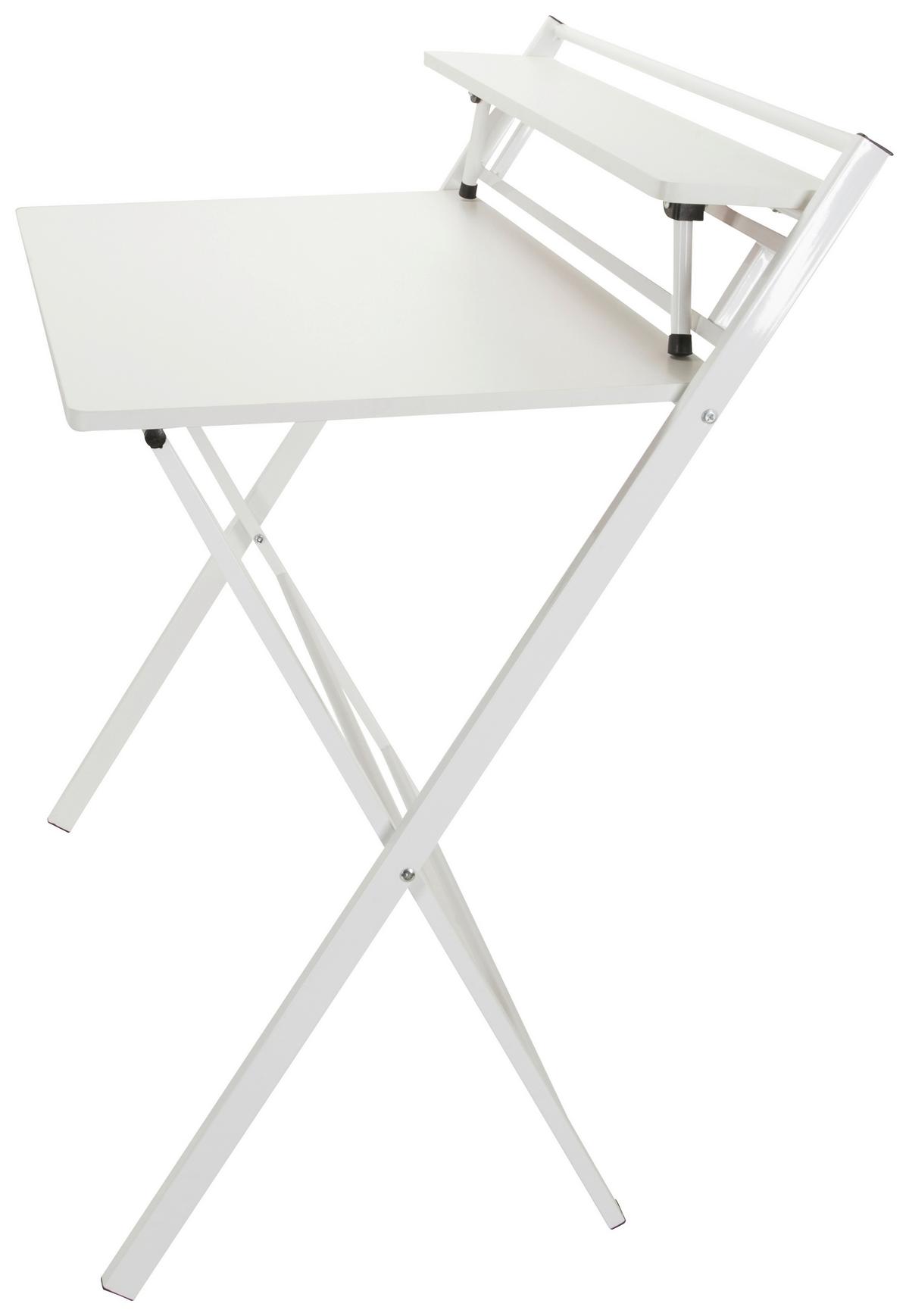 Schreibtisch Easy Clap Weiß - Weiß, Basics, Holzwerkstoff/Metall (84/60/92cm) - MID.YOU