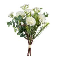 Umelý kvet georgína POMPONDAHLIENBUND II -PAZ- - biela/zelená, Basics, kov/textil (30cm) - Mömax