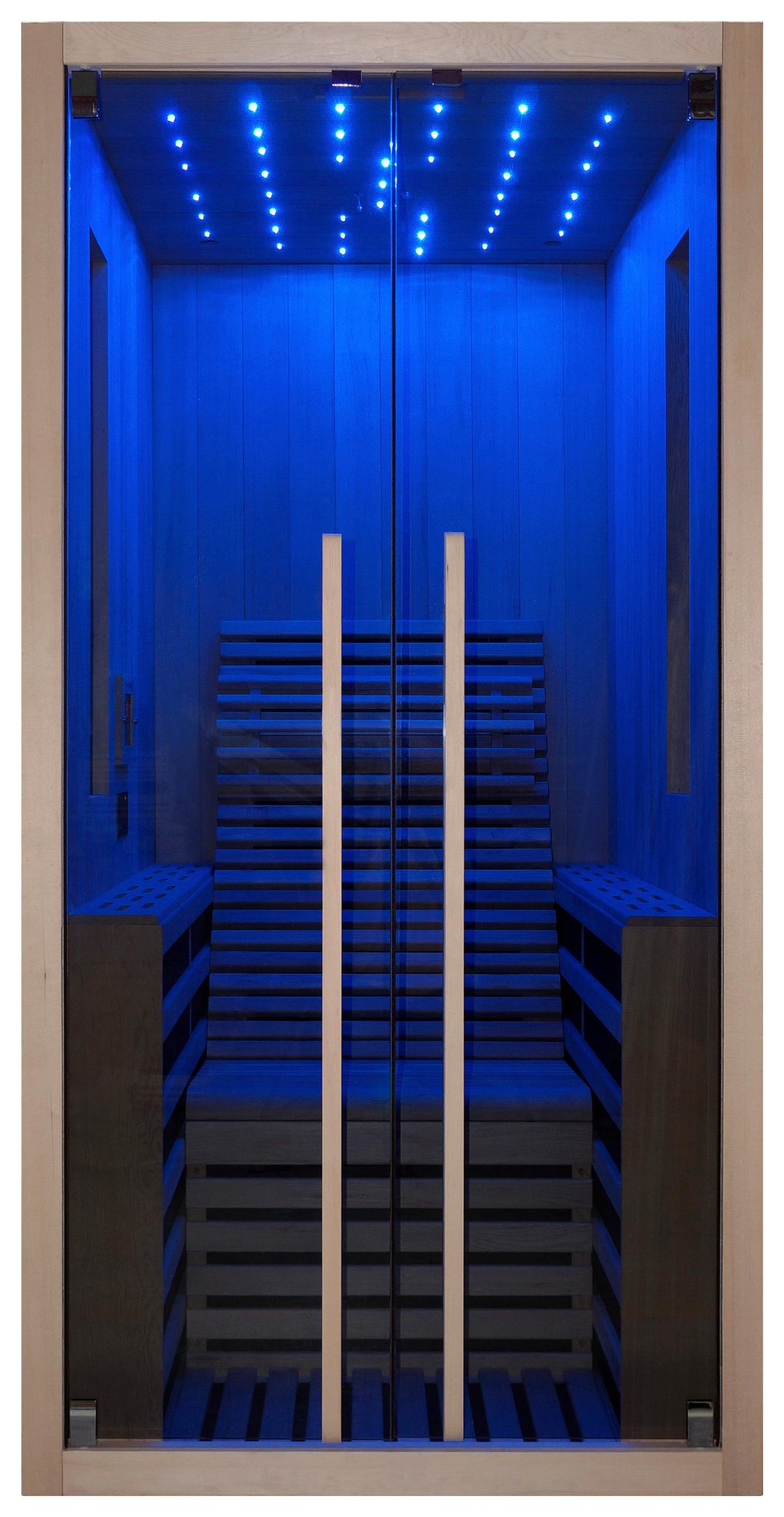 Infrarotkabine 1 Person 100x195x130 cm Carbon - Naturfarben, Basics, Holz (100/195/130cm) - Sanotechnik