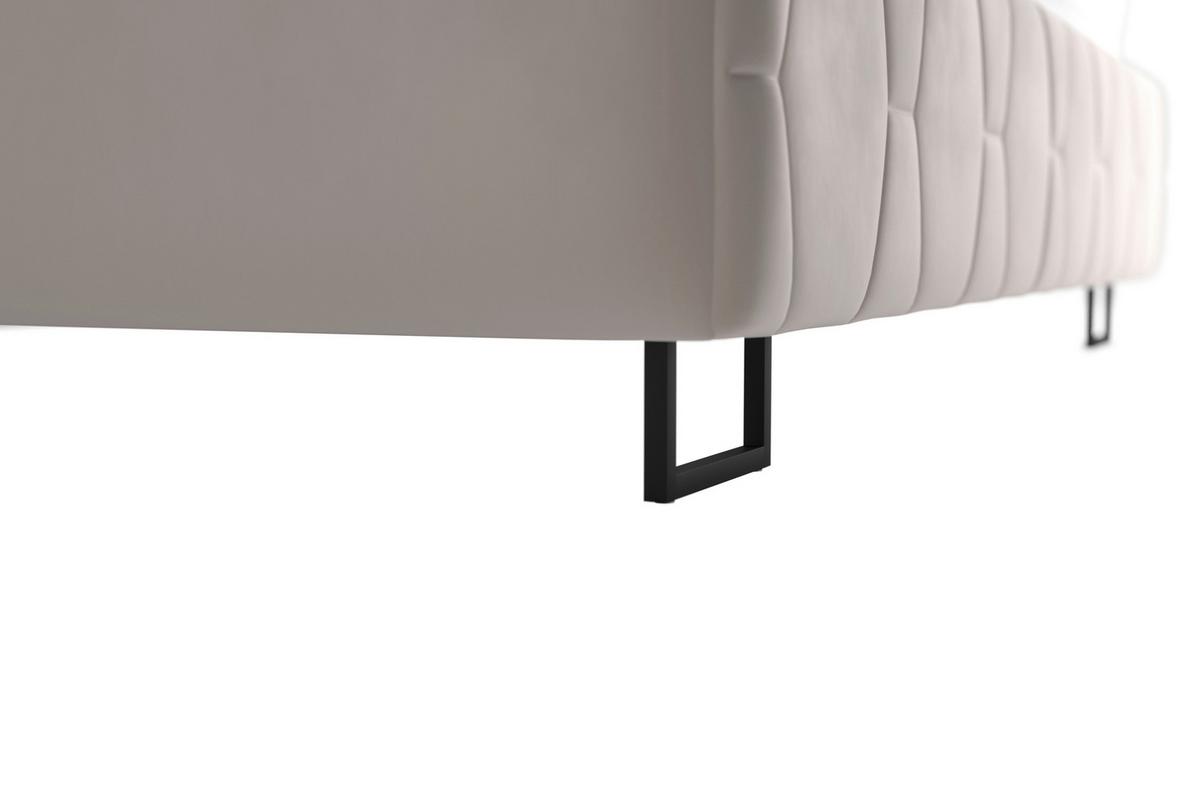 Čalouněná postel ATESSA 180x200 cm, béžová - přírodní barvy/béžová, Moderní, dřevo/textil (180/200cm)