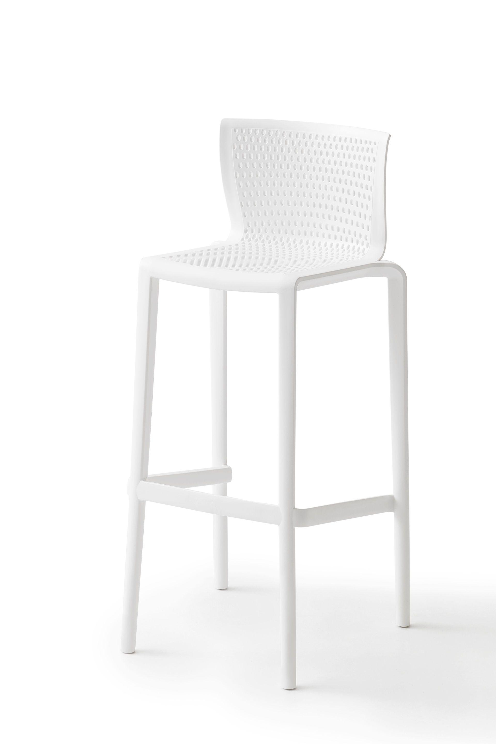 Barová Židle Spiker Bílá Sada 4ks - bílá, Basics, plast (48/103/46cm)