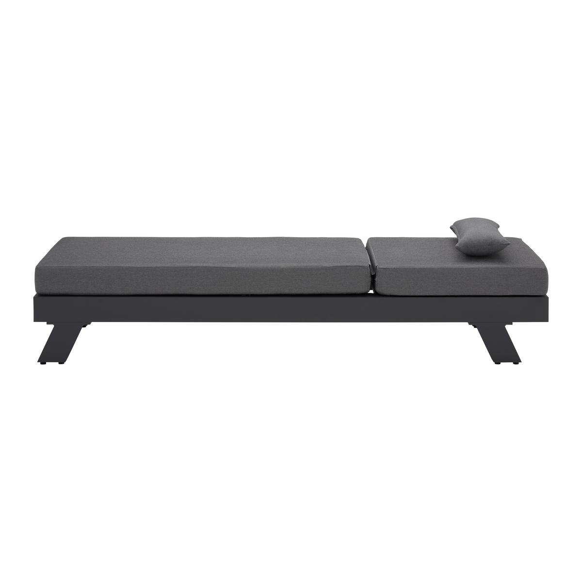 Záhradné ležadlo SUSA sivá - tmavosivá, Modern, kov/textil (200/64/40cm) - Bessagi Garden