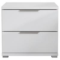 Nachtkästchen Smilla 2l W - Alufarben/Weiß, KONVENTIONELL, Holzwerkstoff (46/43/42cm)