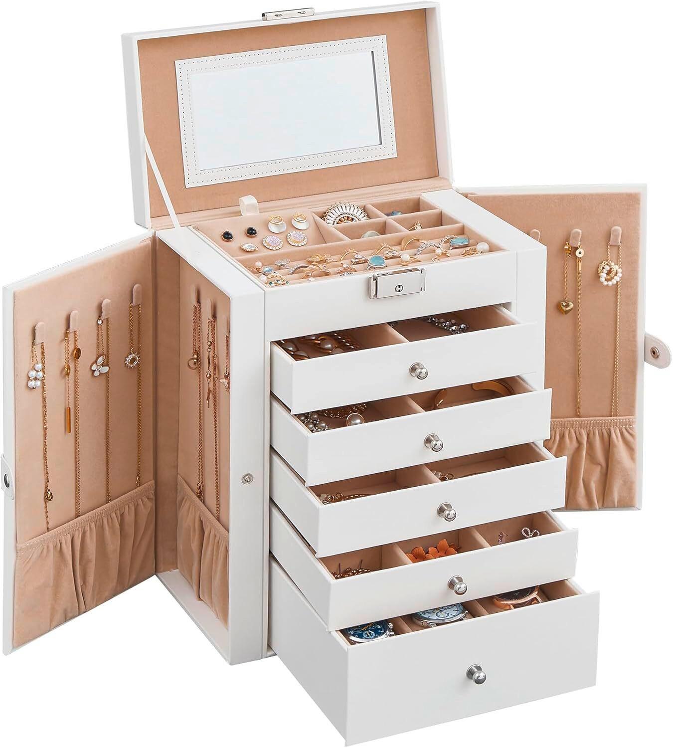 Schmuckkästchen Weiß B: 26 Cm - Weiß, LIFESTYLE, Holzwerkstoff (26/32/15,6cm)