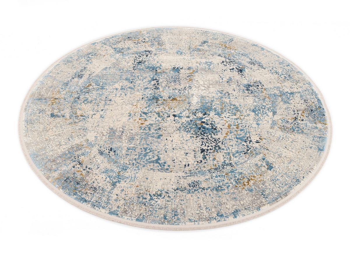 Webteppich Avignon Multicolor Rund Ø 200 cm - Blau/Grau, Design, Textil (200cm) - Dieter Knoll