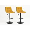 Barhocker-set Middelfart Senfgelb B: 43 Cm - Senfgelb/Schwarz, MODERN, Textil/Metall (43/88-108/45cm) - MID.YOU
