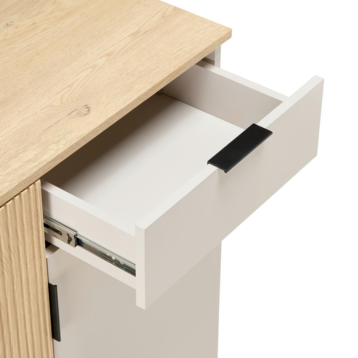 Botník CANNES - barvy dubu/černá, Moderní, kompozitní dřevo/plast (68/110/40cm) - Mömax