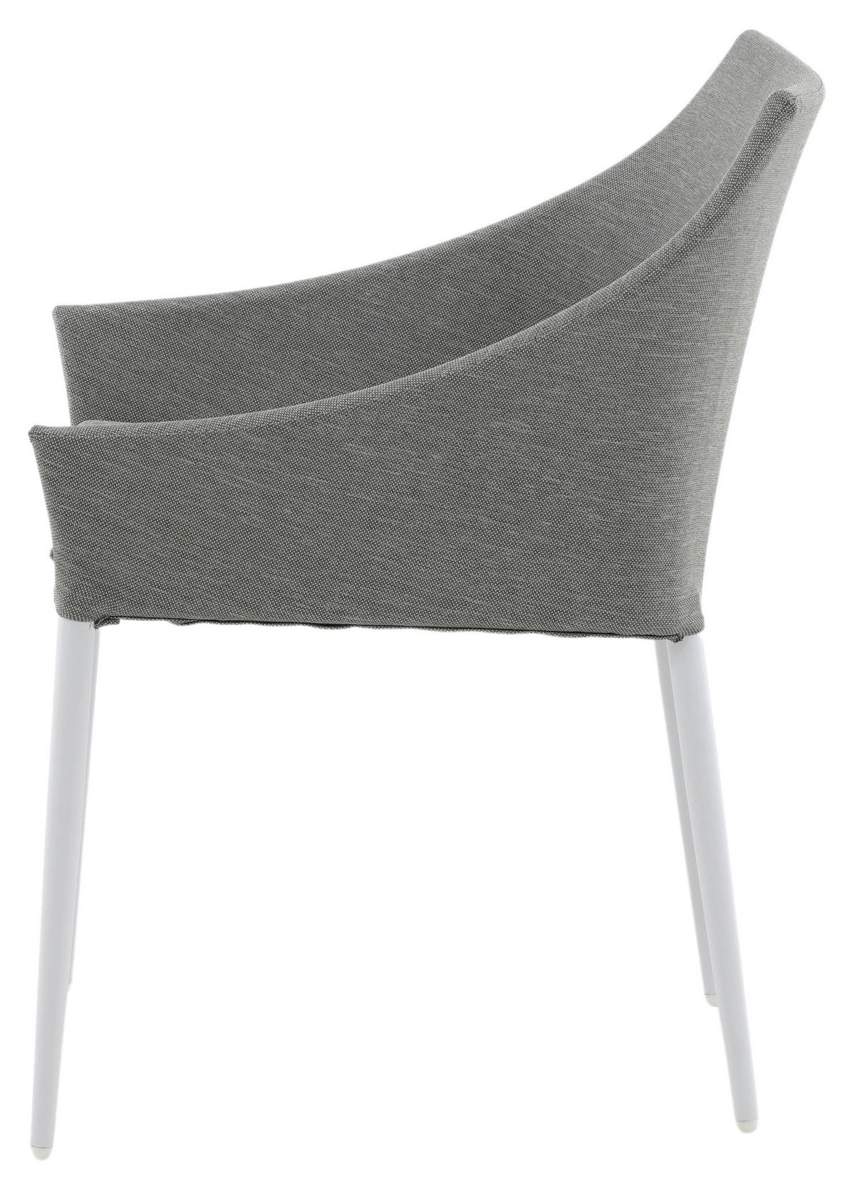 Gartensessel-Set 2-Tlg. Spoga Metall/Textil - Weiß/Grau, KONVENTIONELL, Textil/Metall (60/81/62cm) - Gardenson