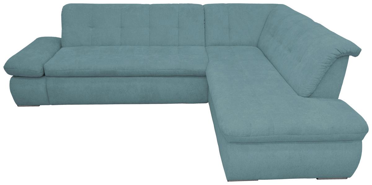 Ecksofa Moric Petrol Mikrofaser - Chromfarben/Petrol, KONVENTIONELL, Textil (273/216cm) - MID.YOU