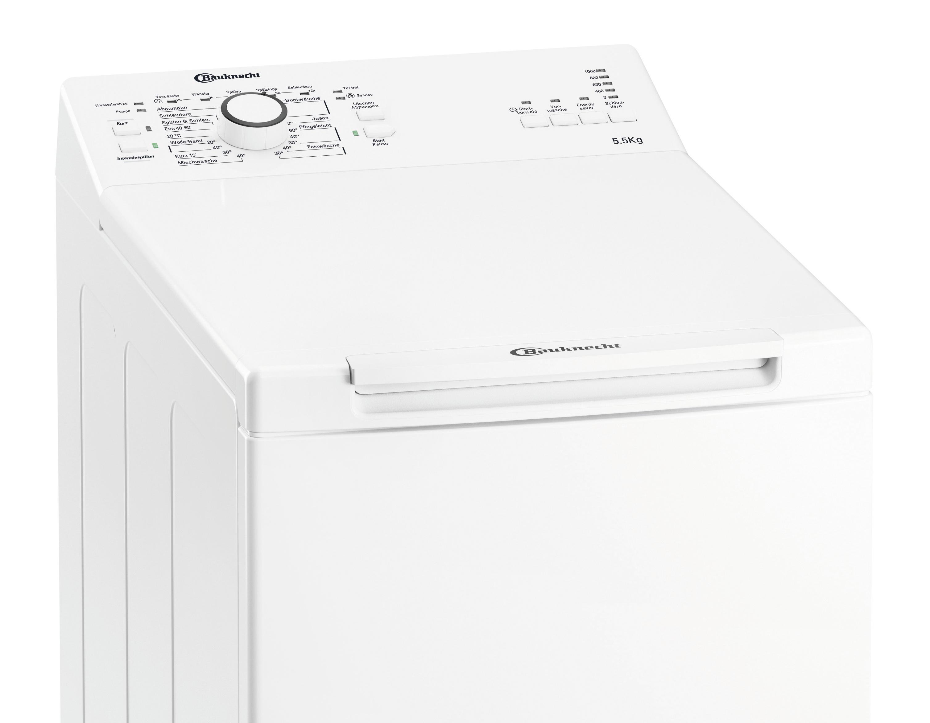 Waschmaschine Wat Prime 550 Sd N 5,5 Kg 1000 U/Min Toplader - Weiß, Basics, Kunststoff/Metall (40/90/60cm) - Bauknecht