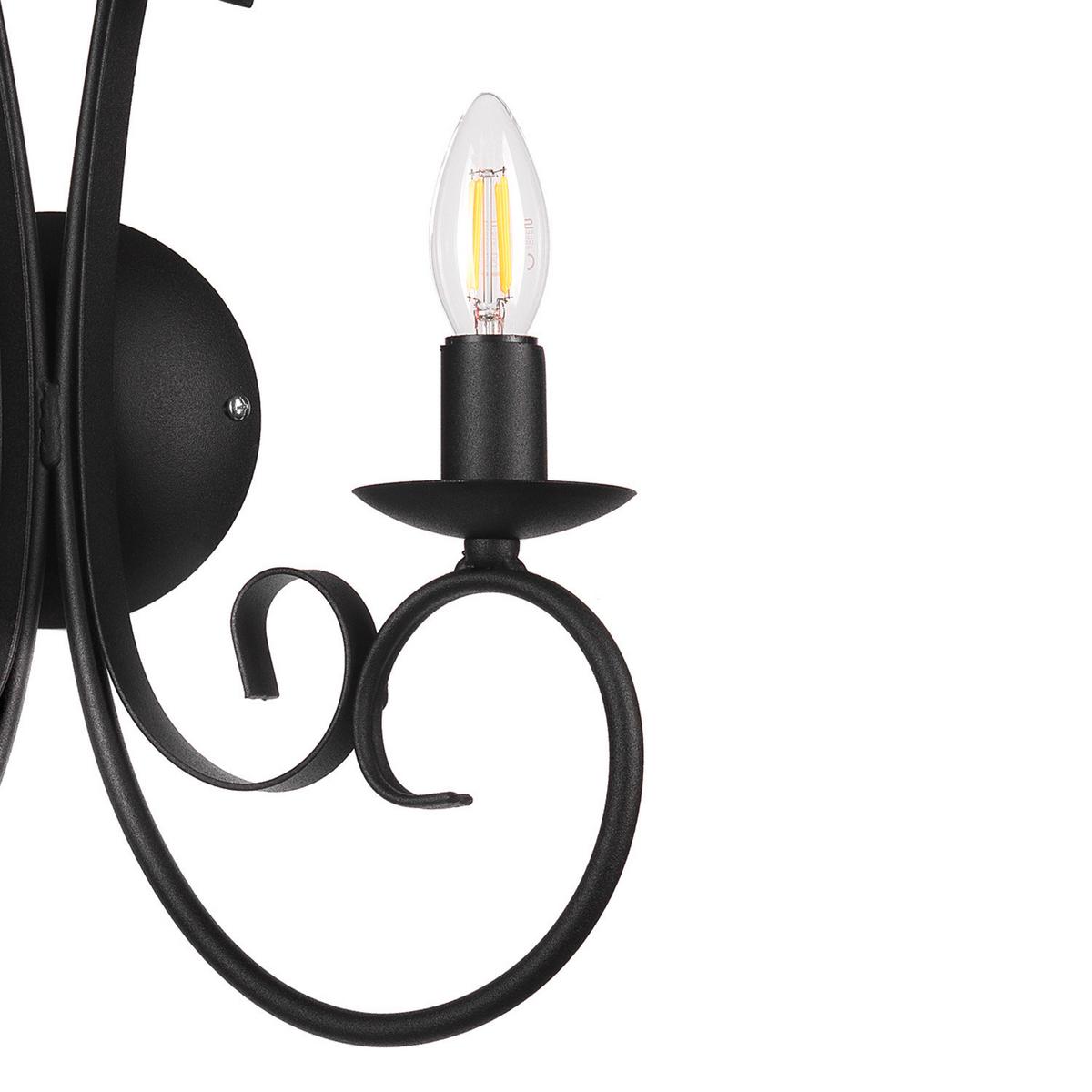 Wandleuchte 4885/Ap2n - Schwarz, KONVENTIONELL, Metall (35/38cm)