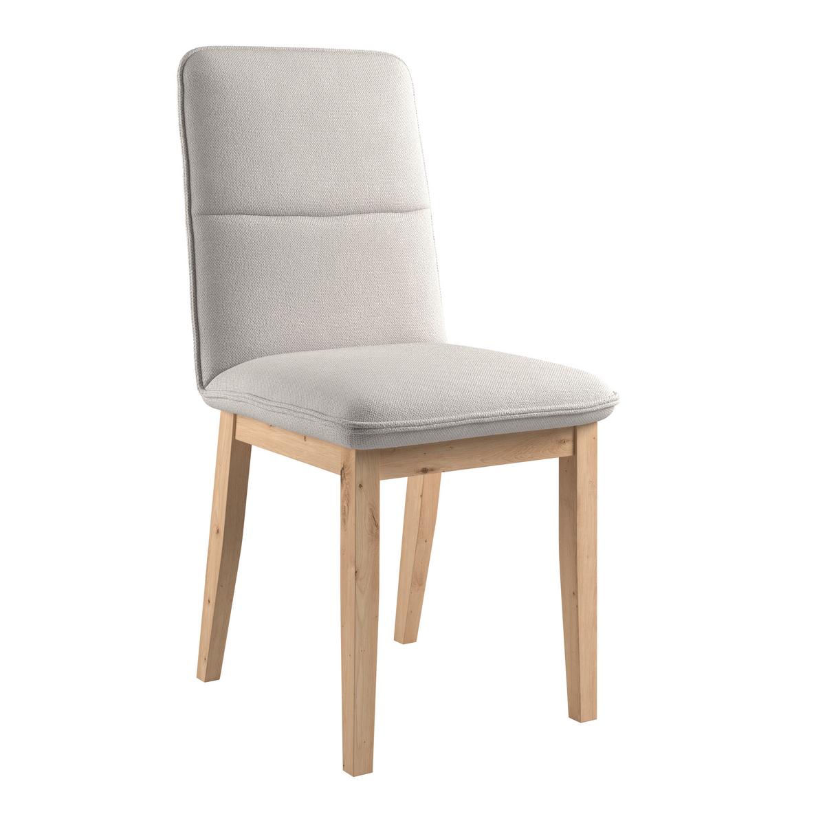 Vierfußstuhl Beluna Ii Webstoff Weiß, B: 47cm - Eichefarben/Weiß, KONVENTIONELL, Holz/Textil (47/91/44cm) - James Wood