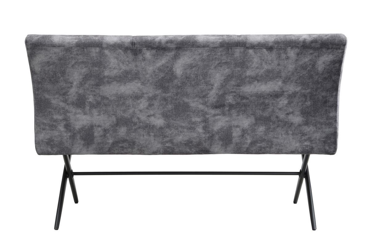 Sitzbank Porto I B - Anthrazit/Schwarz, MODERN, Textil/Metall (140/88/67cm) - MID.YOU