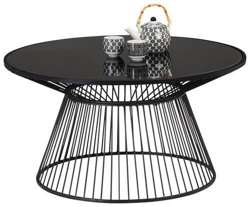 Konferenčný stolík RAVEN - čierna, Modern, kov/sklo (80/42cm) - Mömax
