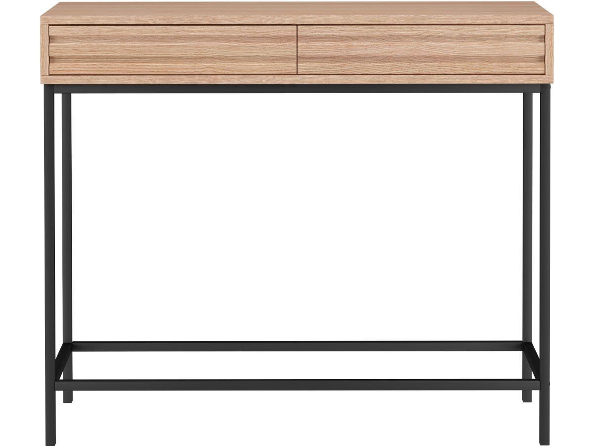 Konsole Celine Naturfarben 90 cm - Eichefarben/Schwarz, Design, Holzwerkstoff (90/35/76cm) - MID.YOU