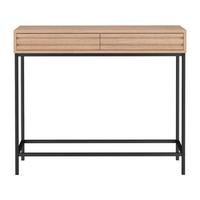 Konsole Celine Naturfarben 90 cm - Eichefarben/Schwarz, Design, Holzwerkstoff (90/35/76cm) - MID.YOU
