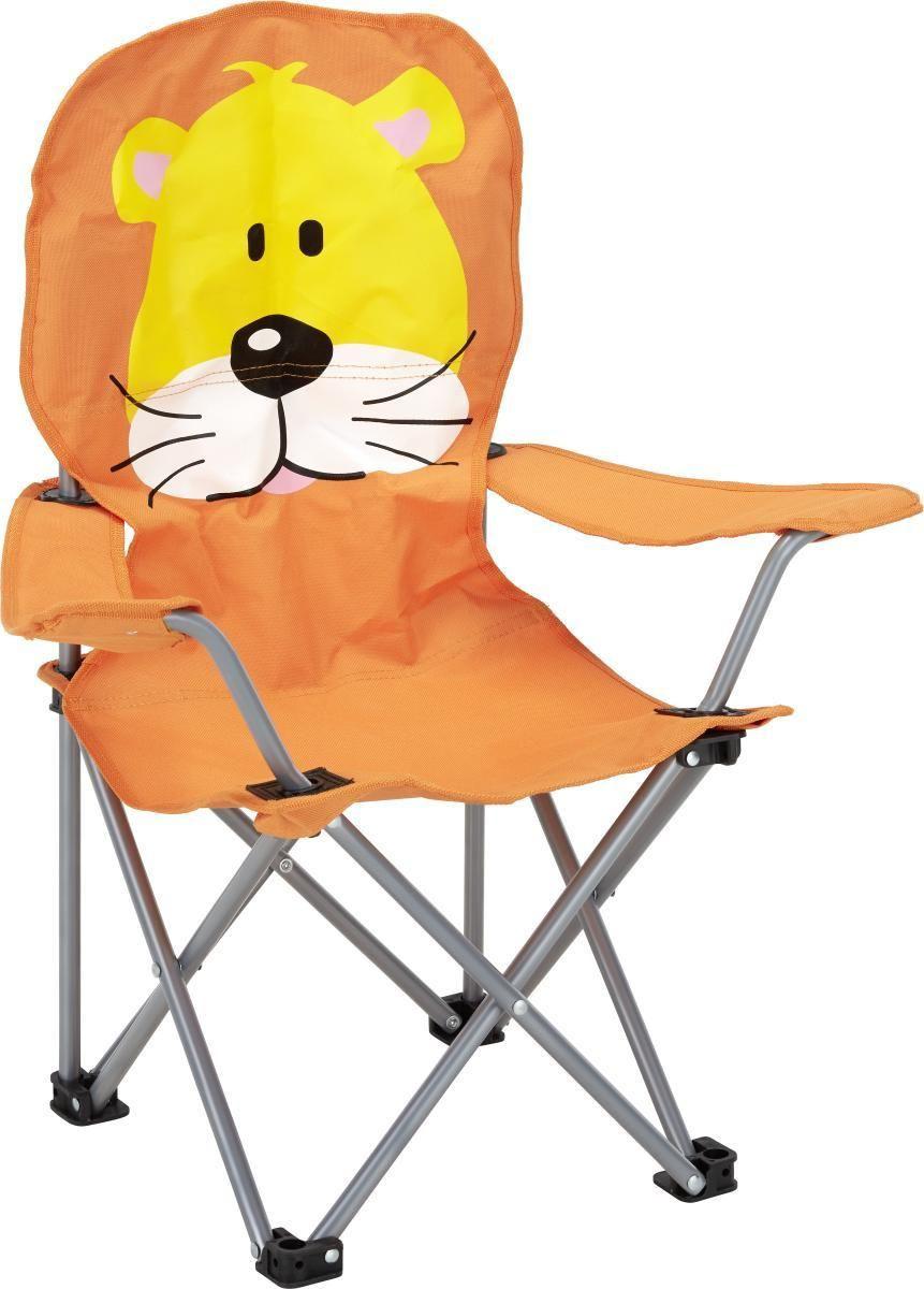 Kindersessel Linda Orange Löwe Stahl/Textil Klappbar - Orange, KONVENTIONELL, Textil (59/65/33cm) - BUNINO