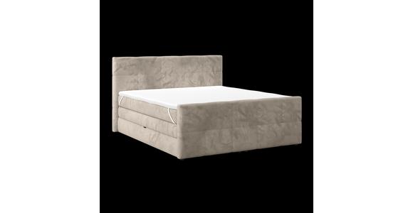 Boxspringbett mit Topper und Bettkasten 180x200 cm Medino - Taupe, KONVENTIONELL, Holz/Holzwerkstoff (180/200cm) - Luca Bessoni